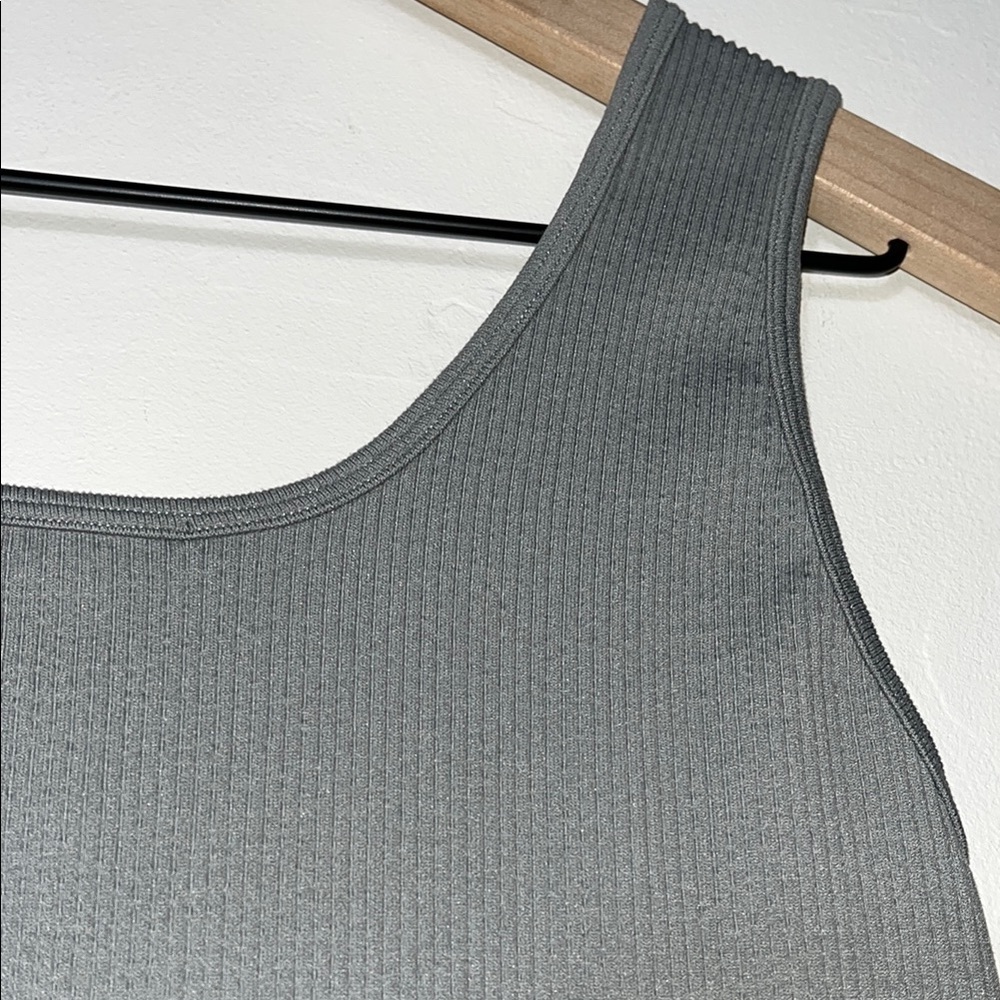 Gray Ribbed Jumpsuit - Picture 10 of 11